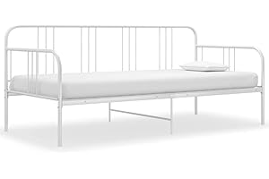 vidaXL Divano Letto Bianco in Metallo 90x200 cm