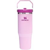 Stanley IceFlow Flip Straw Tumbler Pipetli Termos Bardak, 0.89 Litre, Kiraz &Ccedil;i&ccedil;eği (Cherry Blossom)