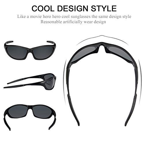 Sportbrille Vikeepro Sport Sonnenbrille Fahrradbrille UV400 TR90 für Damen und Herren Fahrradfahren Wintersport Radtouren Autofahren Wandern Angeln Golf - 3