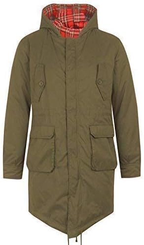 MENS MERC LONDON FISHTAIL PARKA WITH HOOD STYLE NAME TOBIAS COMBAT GREEN - XS