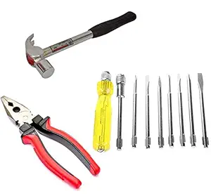 GIZMO 8Pc Screwdriver Set, Steel Hammer 1/2 Inch, Cutting Plier