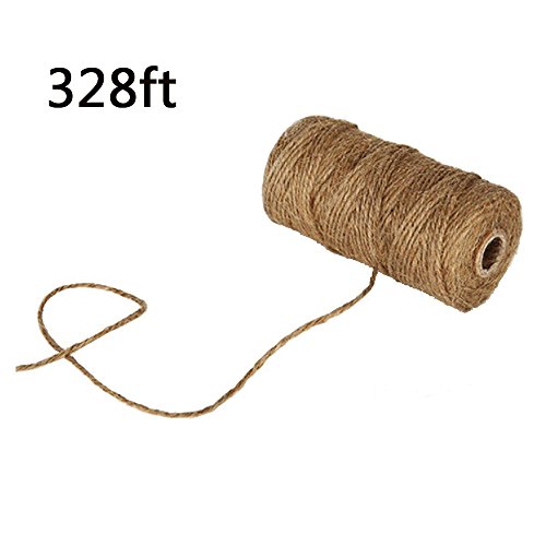 atpwonz Jute Bindfäden natur dick Jute-Schnur Jute Seil Bindfäden für Floristik, Geschenke, DIY Kunst, Handwerk, Dekoration, Bündelung, Garten und Recycling (braun, 100 m) - 2