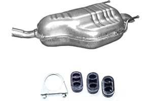 POLM-OSTR Auspuff Endtopf Endschalldämpfer + Montageware Ersatzteil (siehe Artikelbeschreibung) (passend für das angegebene Fahrzeug,siehe Artikelbeschreibung)