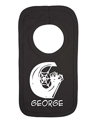 Personalised Cobweb Letter With Name Cute Custom Baby Halloween Pullover Bib