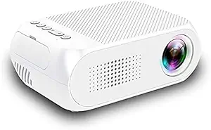 Sanyipace Video Projectors, LCD Portable Projector 3.5Mm 320X240 HDMI USB Mini YG320 Projector Home Media Playersupport HD 1080P 720P LCD Android Wireless?White?