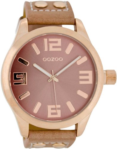Oozoo Damenuhr mit Lederband 46 MM Pinkgrau/Rosegold C1152 Oozoo Damenuhr mit Lederband 46 MM Pinkgrau/Rosegold C1152