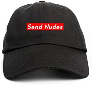 Send Nudes Supreme Unstructured Baseball Dad Hat Cap - Black
