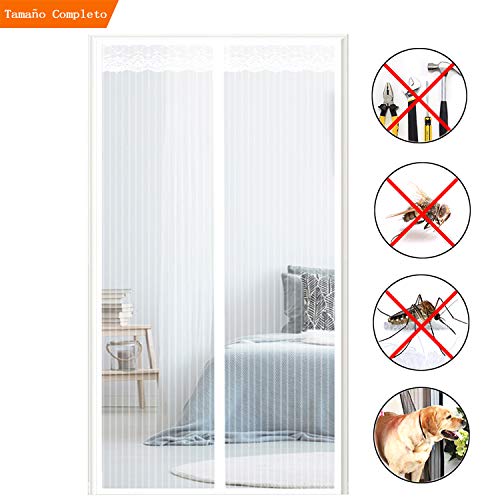 Preisvergleich Produktbild COAOC Magnet Fliegengitter TüR, Insektenschutz TüR Frei Magnetisch Geeignet für Balkontüren Terrassentüren - Weiß 70x200cm(27x78inch)