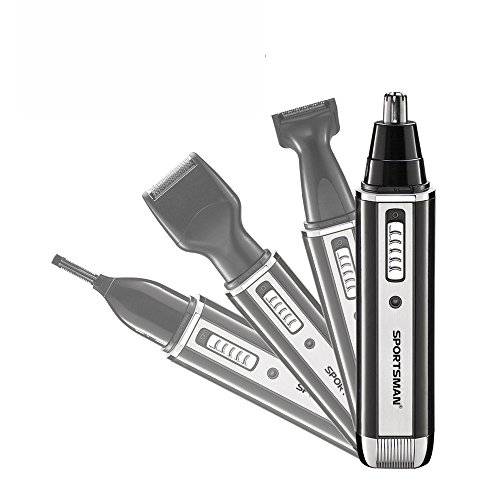 Nasen Trimmer, [Neueste Version] 4 in 1 Wiederaufladbarer Nasen Haarschneider / Nasen-ohr Trimmer / Bart Trimmer / Koteletten Trimmer / Augenbraue Trimmer Edelstahl & Wasserbeständig für Nass und Trocken