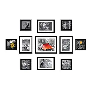 Amazon Brand - Solimo Collage Set of 11 Black Photo Frames (5 X 5 Inch - 6, 6 X 8 Inch - 4 & 8 X 10 inch - 1 )
