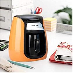 LinZX Machine à café Unique Mini Goutte à Goutte Domestique Portable cafetière électrique Machine-Outil de thé de Cuisson Théiere,Orange