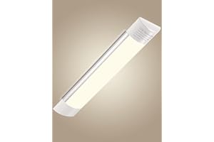 Sararoom Pantalla LED Tubo Integrado 30CM 10W 1200LM Luminaria LED, Luz Blanco cálido 3000K Lamparas LED Techo, Ángulo de haz de 130° Regleta Batten Light Para Barra Cocina Oficina Hogar Fábrica