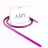 Schlauchset AMY Alu Mundstück 40cm Shisha Silikonschlauch Set (Chrom Transparent) -