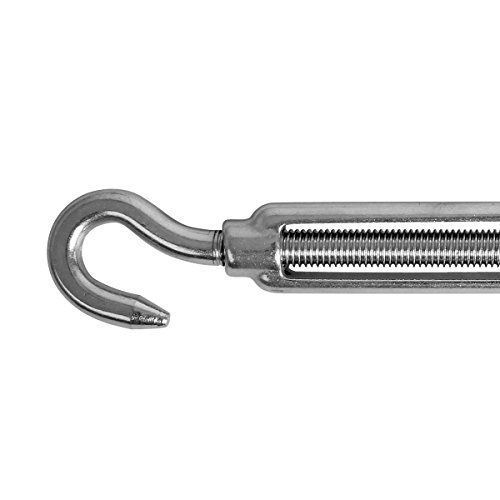 2 Stück Spannschloss DIN1480 Edelstahl 304 Seilspanner Spannschraube Sonnen Segel Spanner Haken / Haken M8 - 3