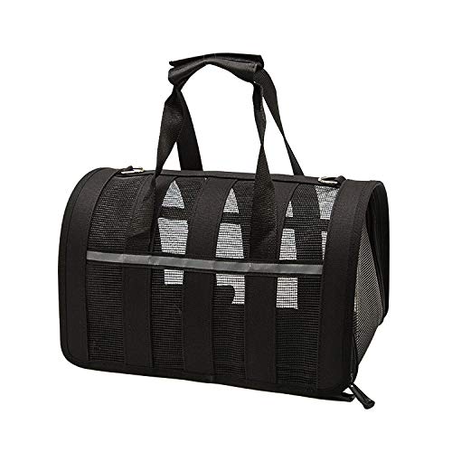 NICREW Bolsa de Transporte Perros Gatos, Bolso de Viaje del Mascotas, Transportin para Perros Bolso Gato de Coche, Bolsa Plegable para Viaje de Tren - S