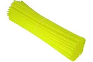 Guangcailun 72pcs Bike Wheel Spoke Wraps Cover Motorcycle Tire Spoke Plastic Sleeves Bicycle Decoration, Fluorescent Yellow