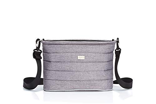 Preisvergleich Produktbild Fillikid Utensilienbehälter für Kinderwagen und Buggy / Mini-Wickeltasche multifunktional & wasserdicht / Organizer mit Smartphonetasche / Kinderwagentasche mit Wickelauflage, Design:grau melange