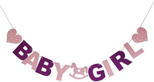 Newwestocean Pink BABY GIRL Baby Shower Party Bunting Banner Decoration