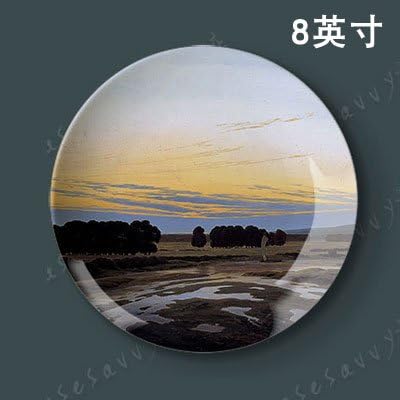 YQOOO 8 Inch Decorative Ceramic Dish Modern Decorative Porcelain Dish Hanging Plate Art Dish