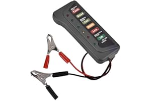 EBTOOLS Probadores de Batería de Coche, Comprobador de arranque del Alternador del Analizador Digital del Probador de Carga de la Batería de la Motocicleta 12V
