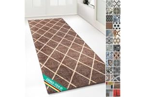 FLOORDIREKT Design Carpet Runner Rug Floor Mat, Non Slip Runner Mat for Kitchen Hallway Living Room Bedroom Vintage Ornament Classic Modern Design (80 x 150 cm, Cosenza Brown)