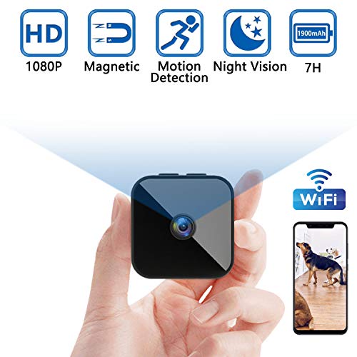 Mini Telecamere Spia Wifi Microcamera Nascosta Wireless HD 1080P Portatile Videocamera di Sorveglianza con Visione Notturna e Rilevazione di Movimento IP Telecamera di Sorveglianza per Esterno/Interno