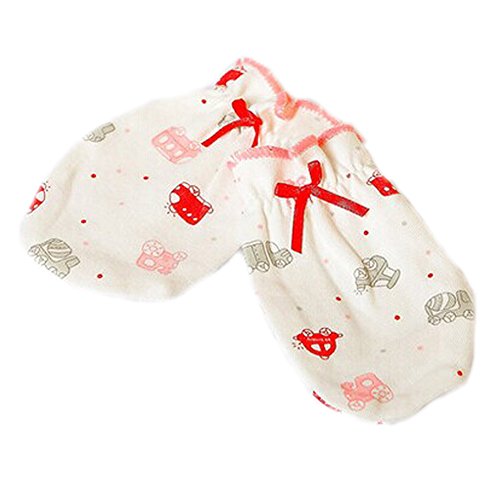 2-Packs Soft Newborn/ Infant NO-Scratching Bamboo Mittens For 0-6M ONE Size Pink