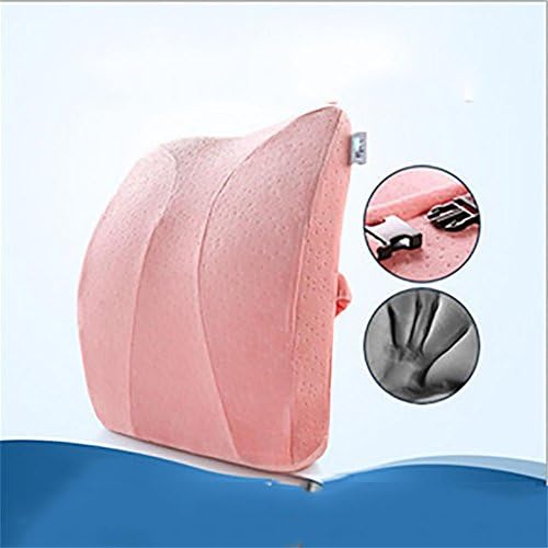 LL-Memory foam lumbar support back cushions for lower back pain relief - ideal pillow for computer / office chair, car seats, recliners, etc. , Pink