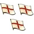 Red Star Badges 3 x England Flag Cross of Saint George Metal Pin Badges