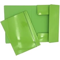 Cartellina 3 Lembi In Plastica A4 - Verde Fluo, Con Elastico - Foto 8