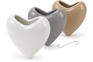 MECSAL CASALINGHI Set 3 Umidificatore Termosifone, Evaporatore d'Acqua, Umidifica Ambiente Aria, Forma Cuore, 3 Colori