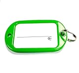 Producto de buena calidad Bulk Hardware bh04020 Llavero Etiqueta tamaño Grande - Verde - Blanco (2 Piezas)