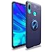 Produktbild LAGUI Hülle, für Huawei P Smart 2019, Ultradünne Weiche Silikon Magnetischen Autohalterungen Spezielle Handyhülle Mit 360 ° Verdrehbare Ring. blau+blau