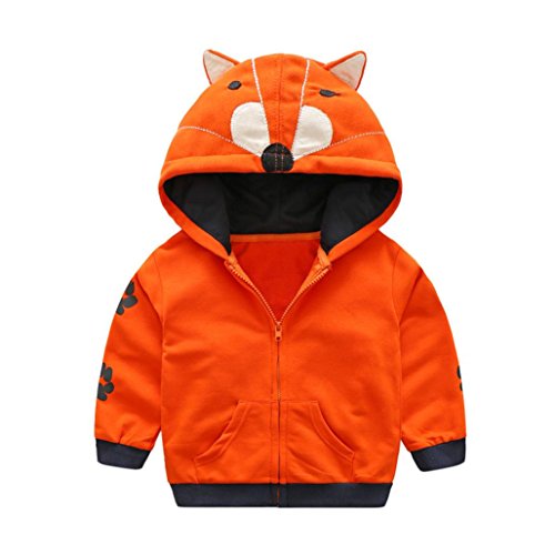 Preisvergleich Produktbild Baby Daunenjacke, Dragon Infant Kinder Jungen Mädchen Mit Kapuze Reißverschluss Mantel Cartoon Tier Warme Oberteile Kleidung Mantel (24M, Orange)