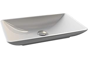 Aqua Bagno | Design Waschbecken freistehend, Aufsatzwaschbecken, Keramikwaschbecken, Waschtisch ohne Überlauf | 60 cm