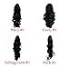 Elegant Hair - 22" Ponytail - Falling Curls - Jet Black #1 - Reversible 2 Styles in 1 - Clip in Hair Piece Extension - Claw Clip Attachment - Weight 250 grammes