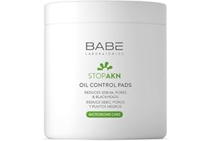 LABORATORIOS BABE Laboratorios Babé - Stop AKN Oil Control Pads | Discos Seborreguladores y Purificantes | Tratamiento para Acné | 60 Discos