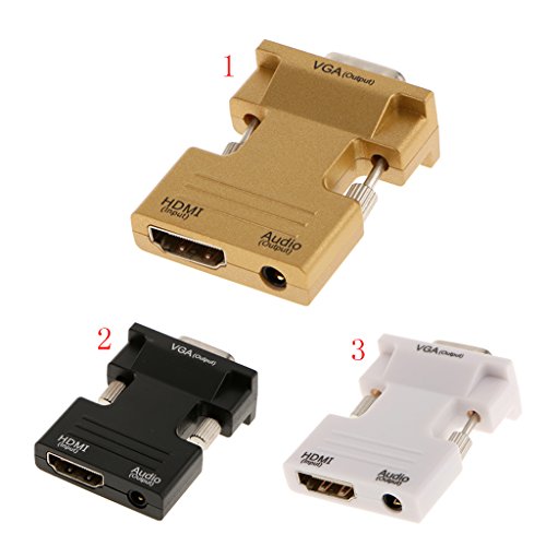 Generic HDMI Busche auf VGA Audio Kabel Konverter Adapter Support 1080P Output Ausgabe – Weiß - 5