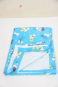 Guru Kripa Baby Products Plastic Sheet PVC Sheet for Kids Rubber Sheet for Babies Waterproof Diaper Changing Mat for Girls Boys Newborn Infants Bed Wetting Protector 100 cm X 85 cm Blue 1pc