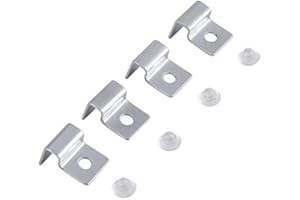 Pssopp 4 tamaño 4 Piezas Soporte de Cubierta de Vidrio para Tanque de Peces de Acuario de Acero Inoxidable, Soporte de Cubierta de Tanque de Peces de Acero Inoxidable Antideslizante titulares (6mm)