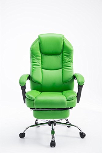 CLP Executive recliner chair with armrests CASTLE, foot support, height adjustable 47 - 57 cm, max. weight capacity 130 kg green