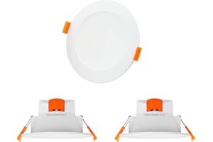 ENUOTEK 10W LED Recessed Ceiling Downlights Ceiling Lamps, Lighting Color Selectable 3000K 4000K 5000K, Ceiling Hole Diameter 90-105MM, IP44 Dampproof, Not Dimmable 3 Lamps