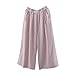 Produktbild ODJOY-FAN Damen Streifen Große Größe Lose Flachs Hose Übergröße Beiläufig Harem Hose Lose Breit Beine Langehose Persönlichkeit Sport Yogahose Einfarbig 9 Punkte Trousers (Rosa,M)