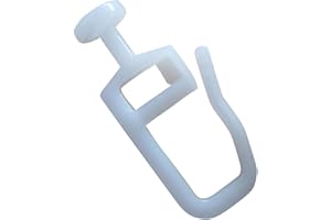 rewagi 100 Hochwertige Gardinengleiter, Faltenlegehaken - Gleiter mit Rundkopf 7 mm - Innenlauf 4 mm - Farbe: weiß, Gardinenhakenfür Gardinenschiene