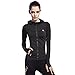 SEEU Damen Sport Jacke Fitnessjacke zip-Hoodie Sweatshirts atmungsaktiv Langarm Funktionsshirt Lauf jacke Longsleeves Shirts, Schwarz, M