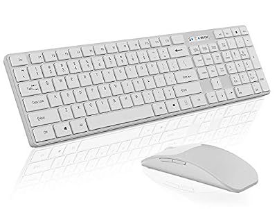 M-T-K, Ensemble Clavier et Souris sans Fil, Clavier et Souris sans Fil 2,4 G, Plug and Play, pour Windows, 104 Touches, Compatible avec Windows, Ordinateur de Bureau, Ordinateur Portable