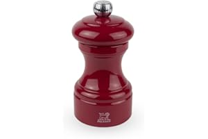 PEUGEOT - Bistro 10 cm Salt Mill - Classic Grind System - Made with PEFC Certified Wood - Lifetime Guaranteed Mechanism - Made in France - Bistrorama - Red Colour
