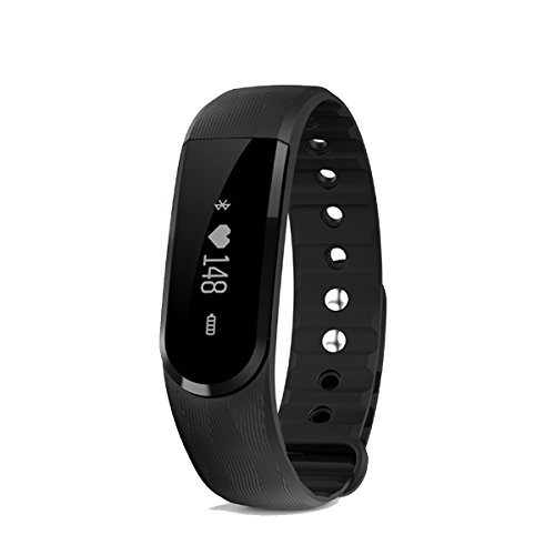YAMAY® Fitness Tracker mit pulsmesser Wasserdicht Fitness Armband Aktivitätstracker Bluetooth Smart Armband Schrittzähler Uhr mit Schlafanalyse Kalorienzähler Vibrationswecker Anruf SMS SNS Vibration für Android iOS