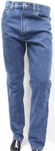 MEN'S 5 POCKET JEANS REGULAR FIT STONEWASHED MID BLUE AND BLACK JEANS WAIST 30" TO 38"