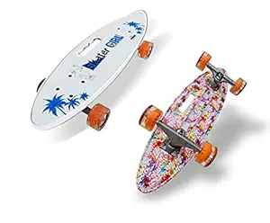 JASPO Cruiser Skateboard 25.5 X 7 Inches Best for Beginners and Professionals with 65 mm 80A Hardness PU Wheels, ABEC-7 High Precision Bearings, Good for All Age Groups